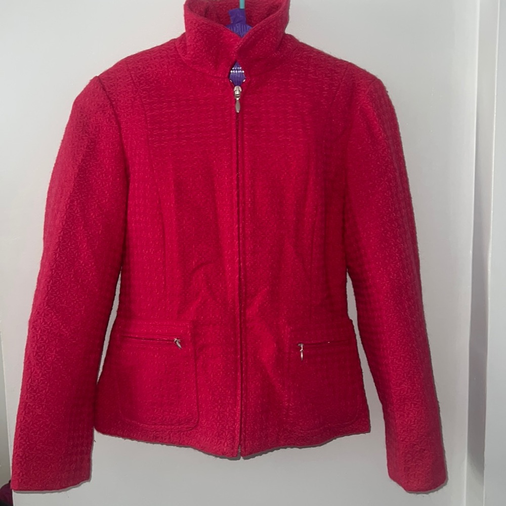 FUSCHIA Coldwater Creek Jacket, Petite 6 Zip up with pockets